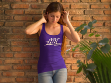 Load image into Gallery viewer, HB Racing Colored Women&#39;s Racerback Sponsor Tank Top HTV-D-n-R Design
