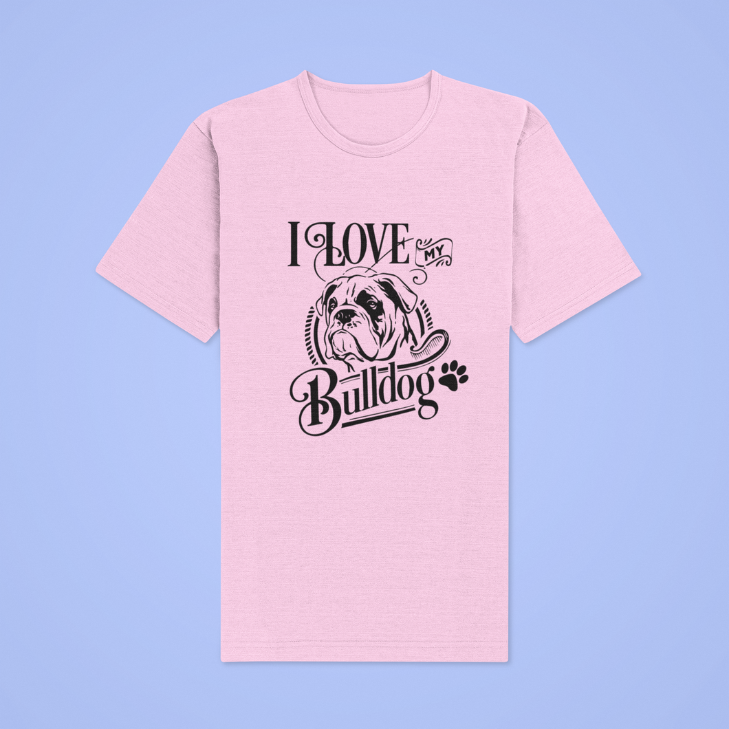 HTV Dog Design T Shirt – Love Bulldog UNI-D-n-R Design