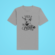 Load image into Gallery viewer, HTV Dog Design T Shirt – Love Pitbull UNI-D-n-R Design
