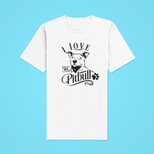 Load image into Gallery viewer, HTV Dog Design T Shirt – Love Pitbull UNI-D-n-R Design
