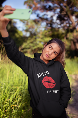 Lips Hoodie, Kiss Me Hoodie, Fun Hoodie, Hoodie for girls and women - HTV-D-n-R Design