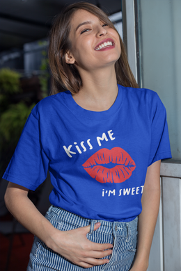 Lips T Shirt, Kiss Me T Shirt, Fun T Shirt, T Shirt for girls and women HTV-D-n-R Design
