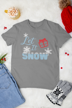 Load image into Gallery viewer, HTV Christmas Design T Shirt Unisex – Let It snow-D-n-R Design
