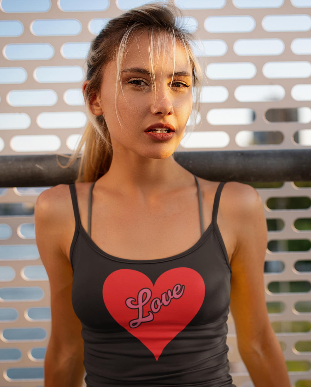 Custom Crop Heart Design Tank