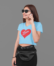 Load image into Gallery viewer, Cool Woman&#39;s crop T Shirt – Love Heart HTV-D-n-R Design
