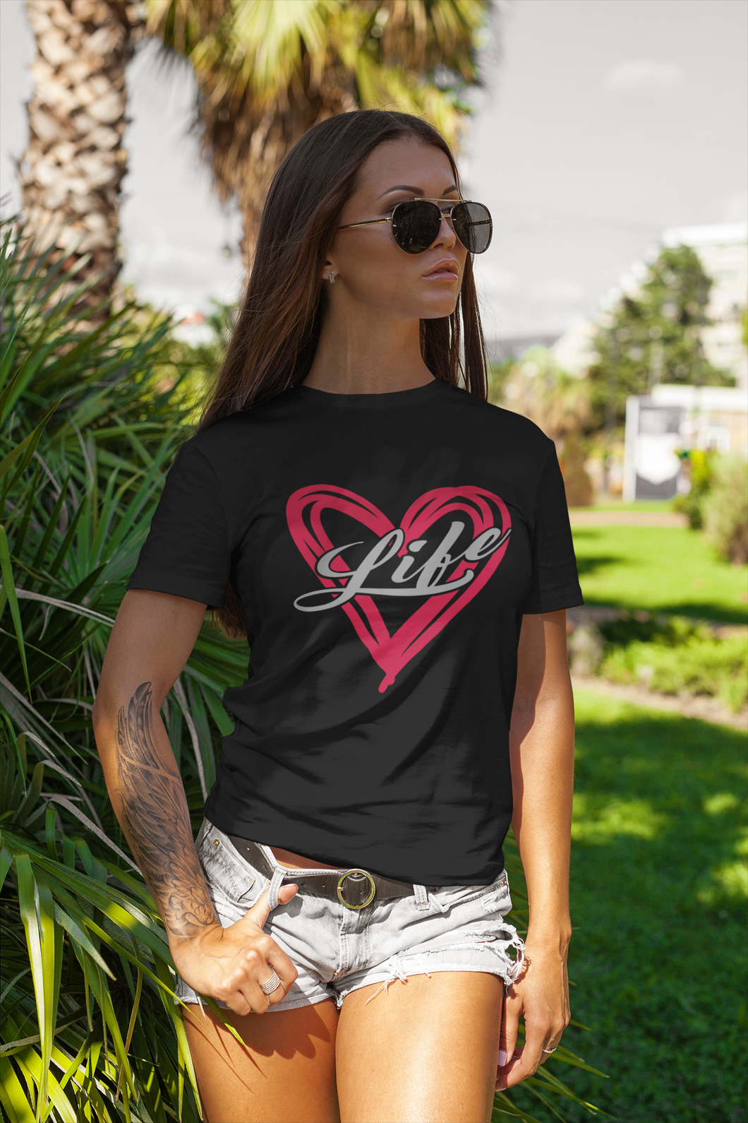 Custom Heart Design T Shirt – Love Life HTV-D-n-R Design