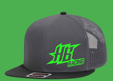 Custom Ball Cap, Color Matching Sponsor Ball Cap HTV - HB Racing CHARCOAL-BLACK-D-n-R Design