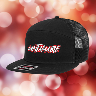 Streetwear 7 Panel Mid Profile Trucker Hat HTV - Untamable Wild-D-n-R Design