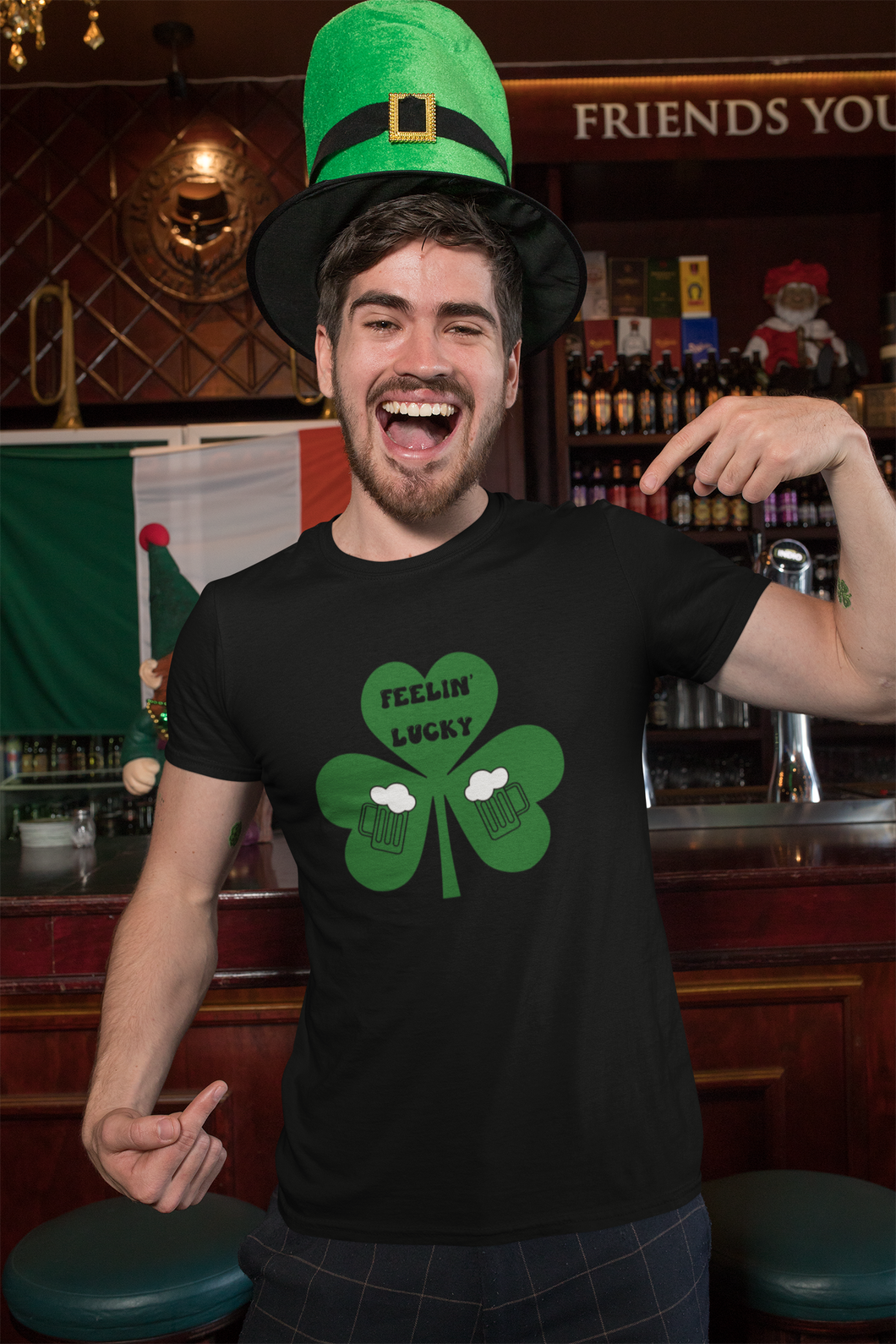 St Patrick's Day Fun T Shirt HTV Unisex - Feelin Lucky-D-n-R Design