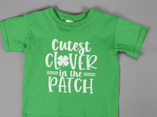 Load image into Gallery viewer, St Patrick&#39;s Day Fun Toddler T Shirt HTV - Cutest Clover-D-n-R Design
