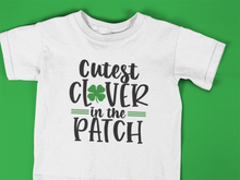 Load image into Gallery viewer, St Patrick&#39;s Day Fun Toddler T Shirt HTV - Cutest Clover-D-n-R Design
