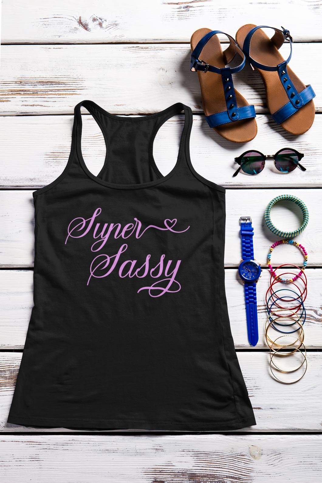 Women's Razorback Tank Top HTV - Super Sassy-D-n-R Design