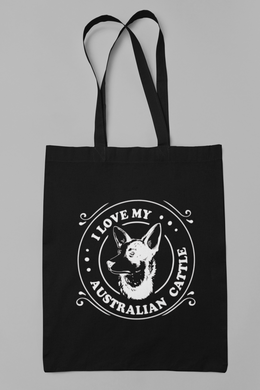 Dog Utility Tote Bag HTV- Love Australian Cattle-D-n-R Design