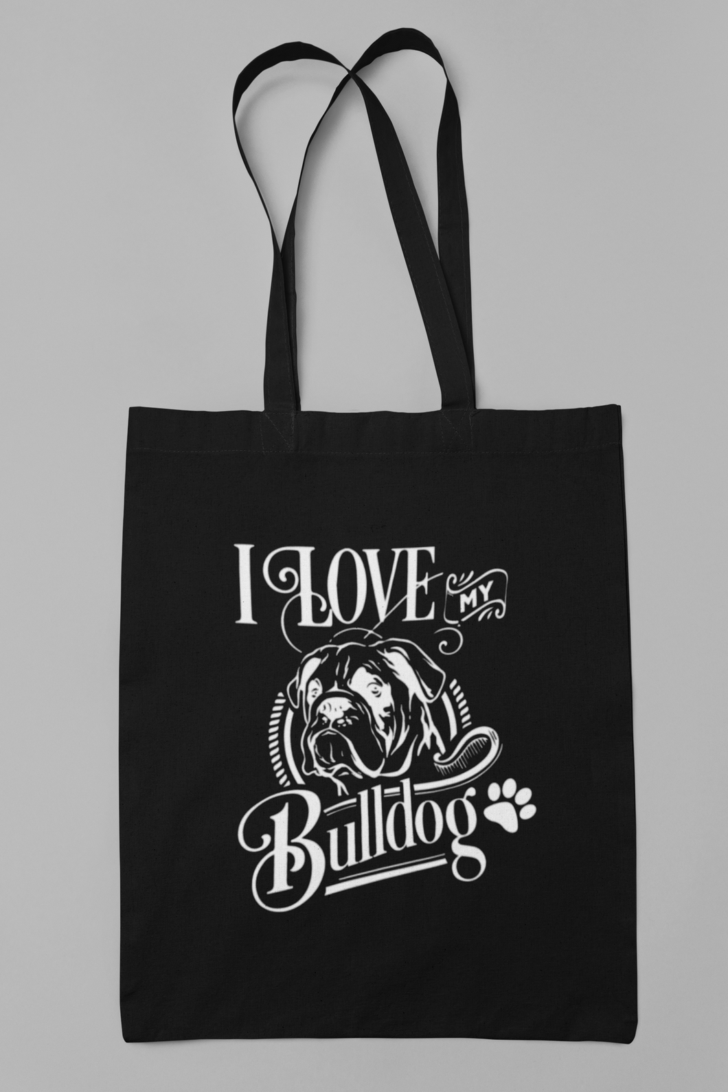 Dog Utility Tote Bag HTV- Love My Bulldog-D-n-R Design