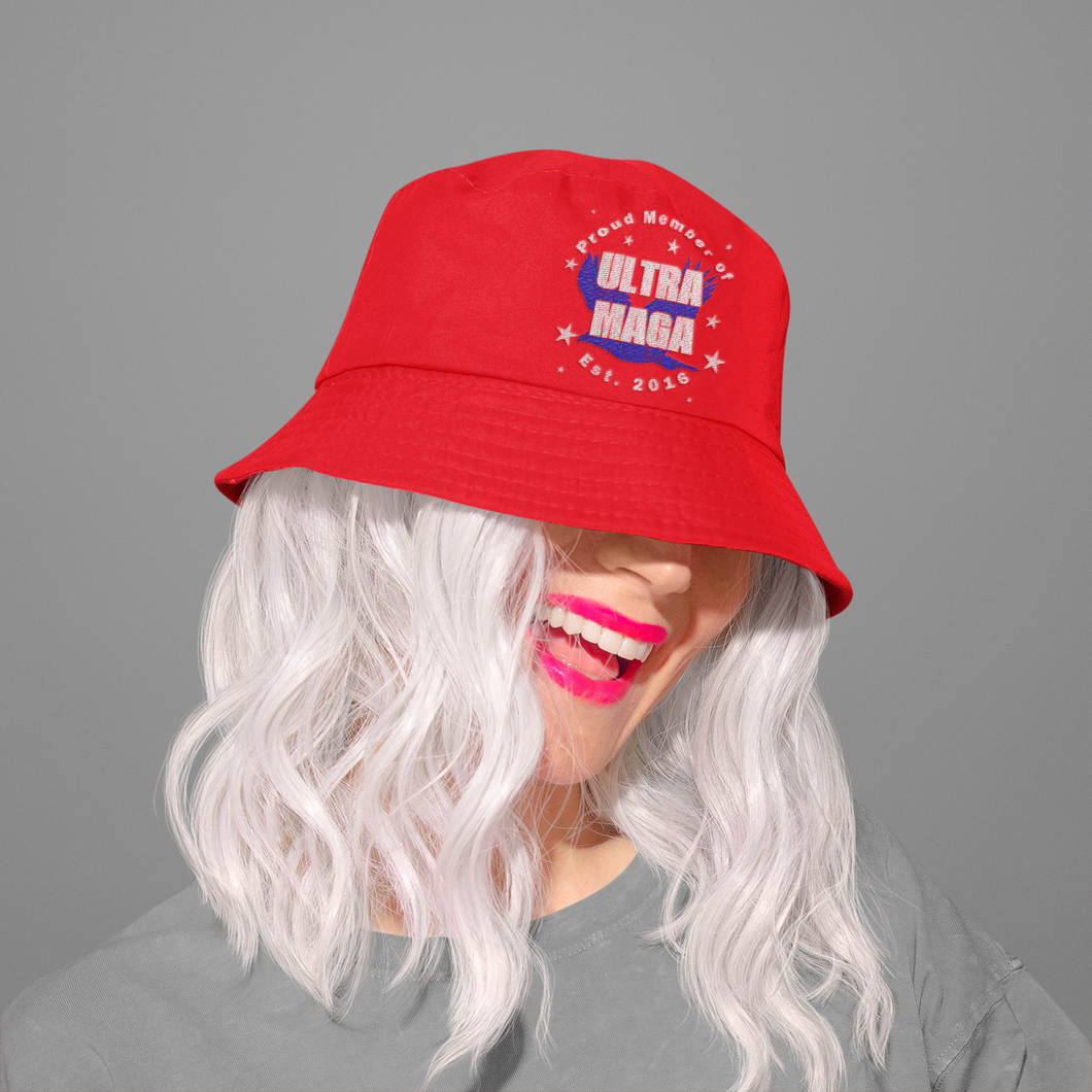 Ultra Maga Hat, Bucket Style Rally Hat HTV- Fun Political *Pre-Order*-D-n-R Design