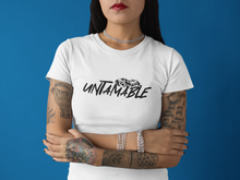 Load image into Gallery viewer, Ladies Custom T-Shirt HTV - UNTAMABLE Wolf Eyes-D-n-R Design
