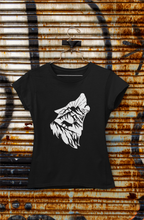 Load image into Gallery viewer, Wolf Silhouette Women&#39;s T Shirt HTV - Howling Wolf 1-D-n-R Design
