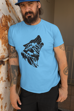 Load image into Gallery viewer, Wolf Silhouette Men&#39;s T Shirt HTV - Howling Wolf 1-D-n-R Design
