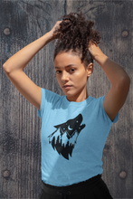 Load image into Gallery viewer, Wolf Silhouette Women&#39;s T Shirt HTV - Howling Wolf 2-D-n-R Design
