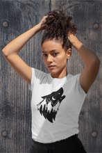 Load image into Gallery viewer, Wolf Silhouette Women&#39;s T Shirt HTV - Howling Wolf 2-D-n-R Design
