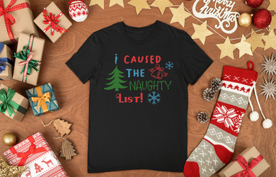 HTV Custom Christmas Design T Shirt – Naughty List UNI-D-n-R Design