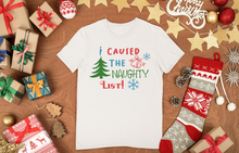 Load image into Gallery viewer, HTV Custom Christmas Design T Shirt – Naughty List UNI-D-n-R Design
