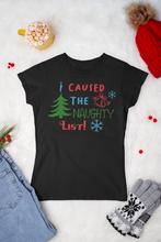 Load image into Gallery viewer, HTV Custom Christmas Design T Shirt – Naughty WC-D-n-R Design
