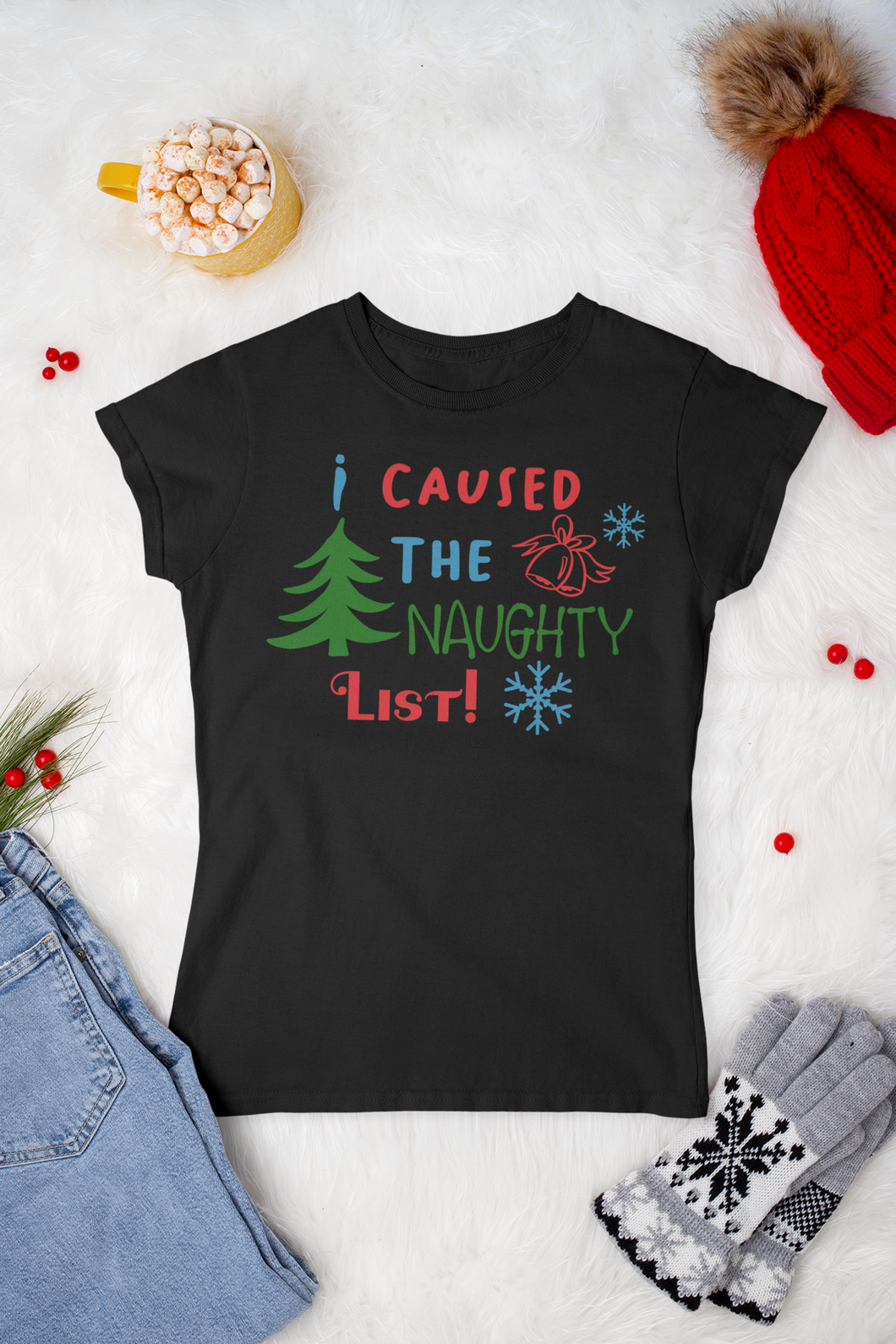 HTV Custom Christmas Design T Shirt – Naughty WC-D-n-R Design