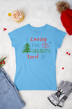 Load image into Gallery viewer, HTV Custom Christmas Design T Shirt – Naughty WC-D-n-R Design
