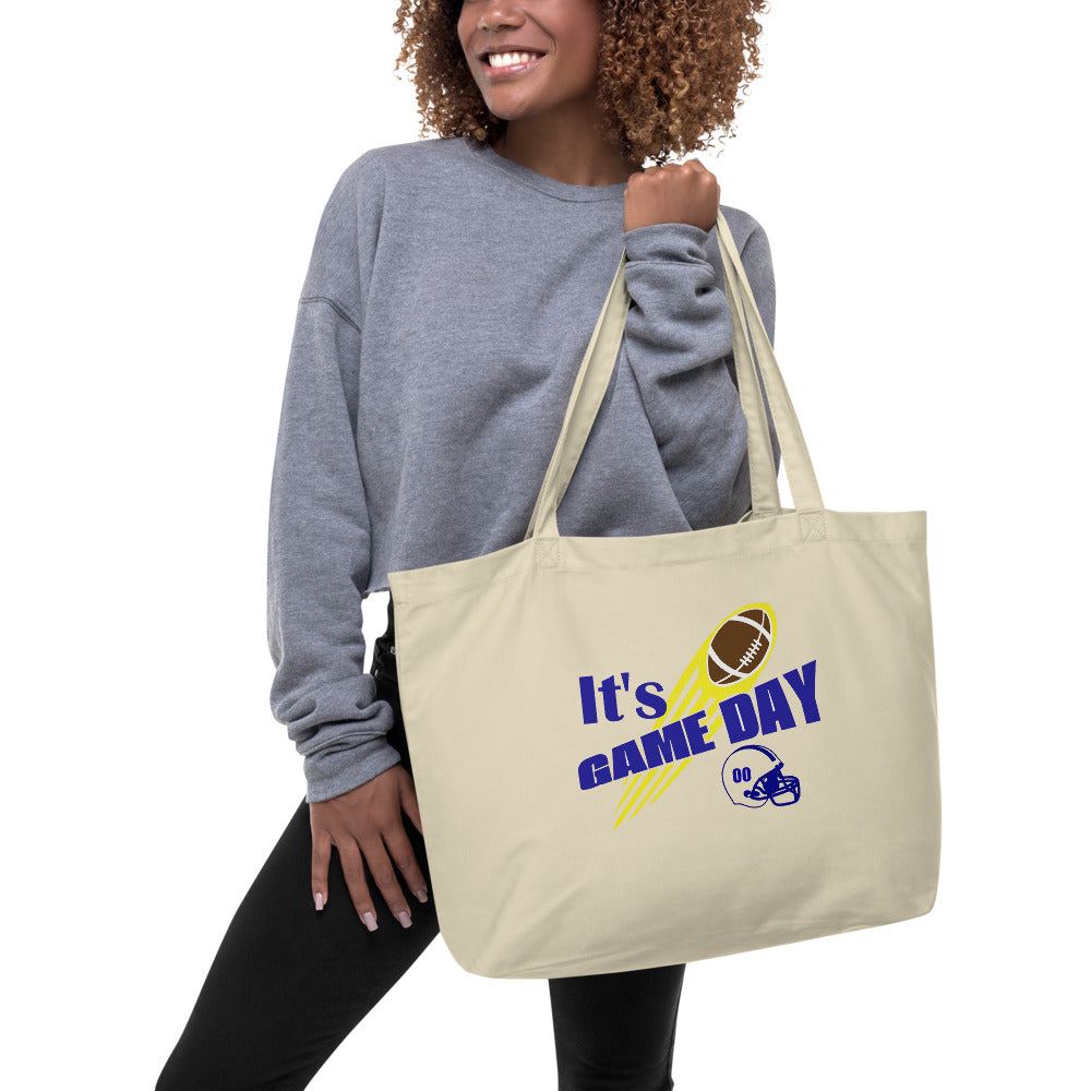 Large football game day tote bag - BY-D-n-R Design