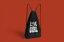 Load image into Gallery viewer, Drawstring Cinch Pack Backpack Gym Bag- Love My Girl HTV-D-n-R Design
