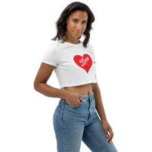 Load image into Gallery viewer, Organic Women&#39;s Crop Top - Cute Love Heart-D-n-R Design
