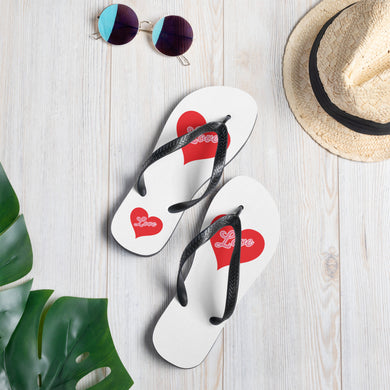 Unique Cute Heart Love Flip-Flops - Love Heart-D-n-R Design