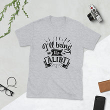 Load image into Gallery viewer, Unique Fun Short-Sleeve T-Shirt - Alibi B-D-n-R Design
