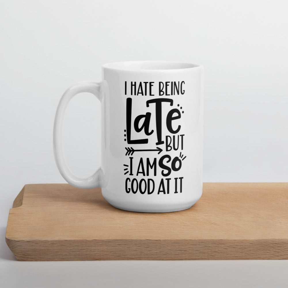 White glossy mug 15 oz - Late-D-n-R Design