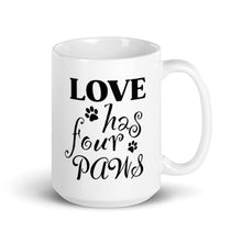 Load image into Gallery viewer, White glossy Dog mug - 4 paws-D-n-R Design
