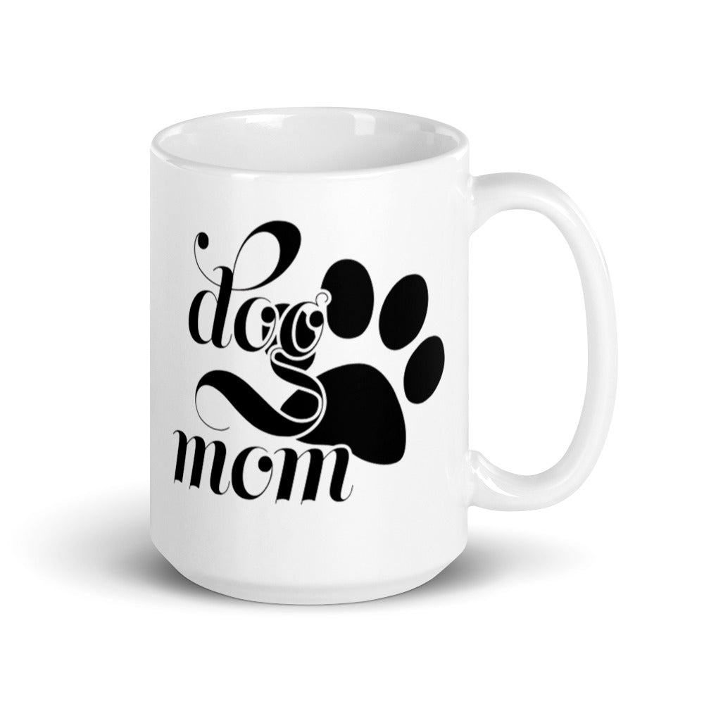 White glossy Dog mug - Dog Mom-D-n-R Design