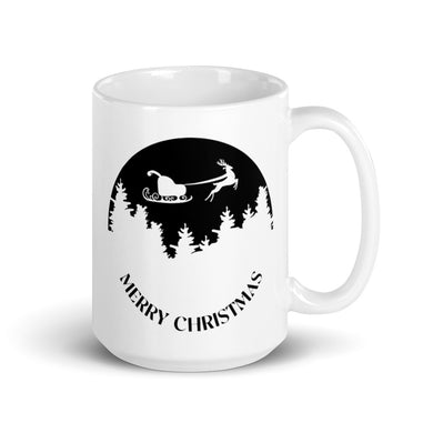 White glossy Christmas mug - Silhouette 3-D-n-R Design