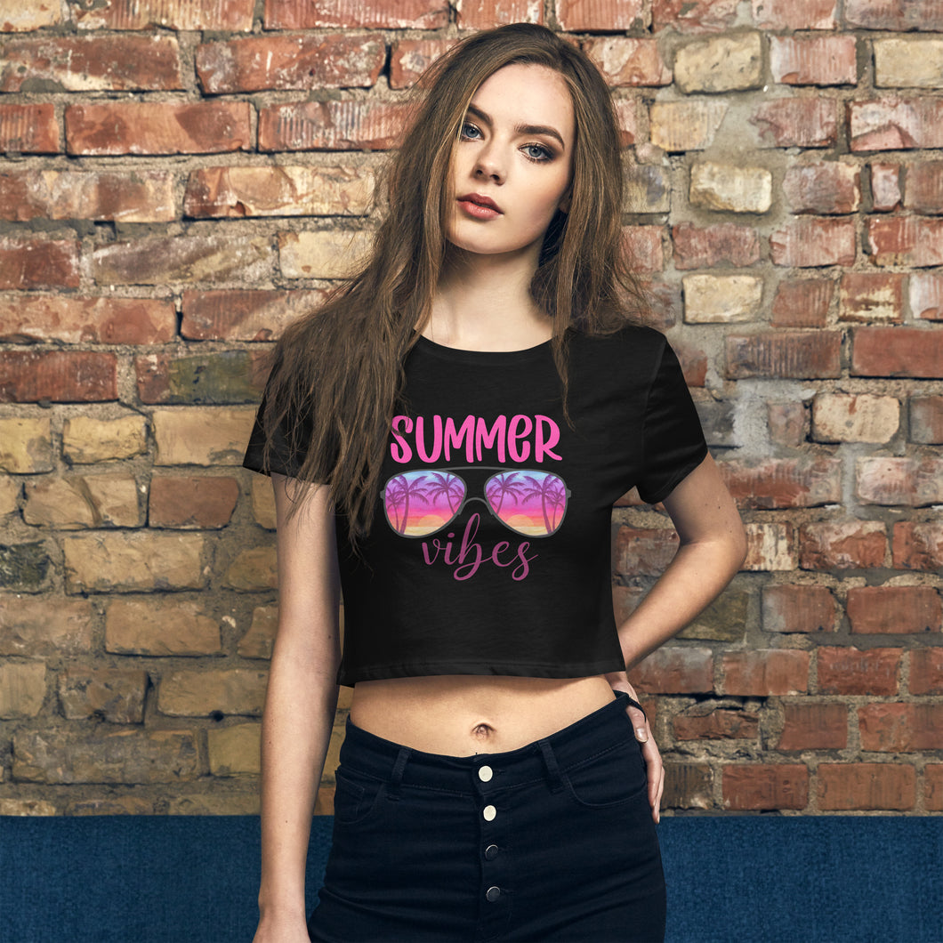 Women’s Crop Tee Summer Vibes-D-n-R Design