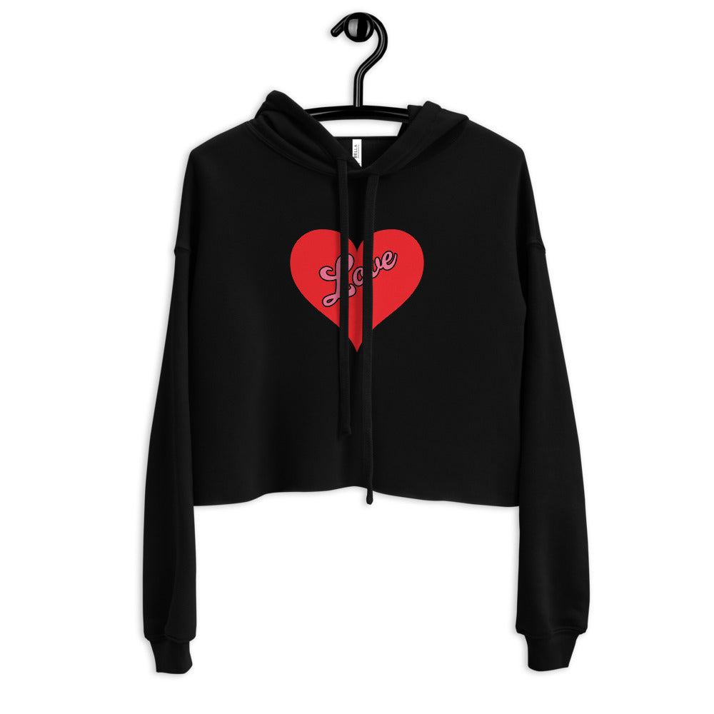 Women's Crop Hoodie - Love Heart-D-n-R Design