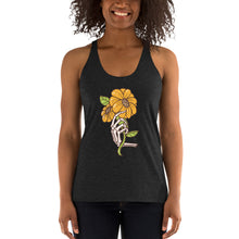 Load image into Gallery viewer, Women&#39;s Racerback Tank with Skeleton and Sunflower-D-n-R Design
