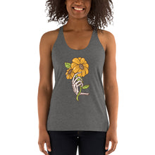 Load image into Gallery viewer, Women&#39;s Racerback Tank with Skeleton and Sunflower-D-n-R Design
