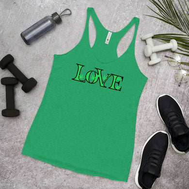 Women's Cannabis Racerback Tank, Weed Tank Top - Love Cannabis-D-n-R Design