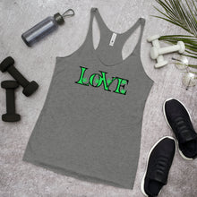 Load image into Gallery viewer, Women&#39;s Cannabis Racerback Tank, Weed Tank Top - Love Cannabis-D-n-R Design
